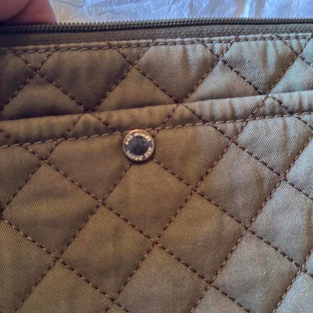 Lands End Olive green quilted clutch - Picture 6 of 8